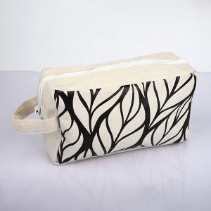 Black Leaves Cosmetic Make Up Pouch main