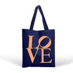 Love Navy Blue Tote Bag