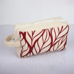 Maroon Leaves Cosmetic Make Up Pouch main