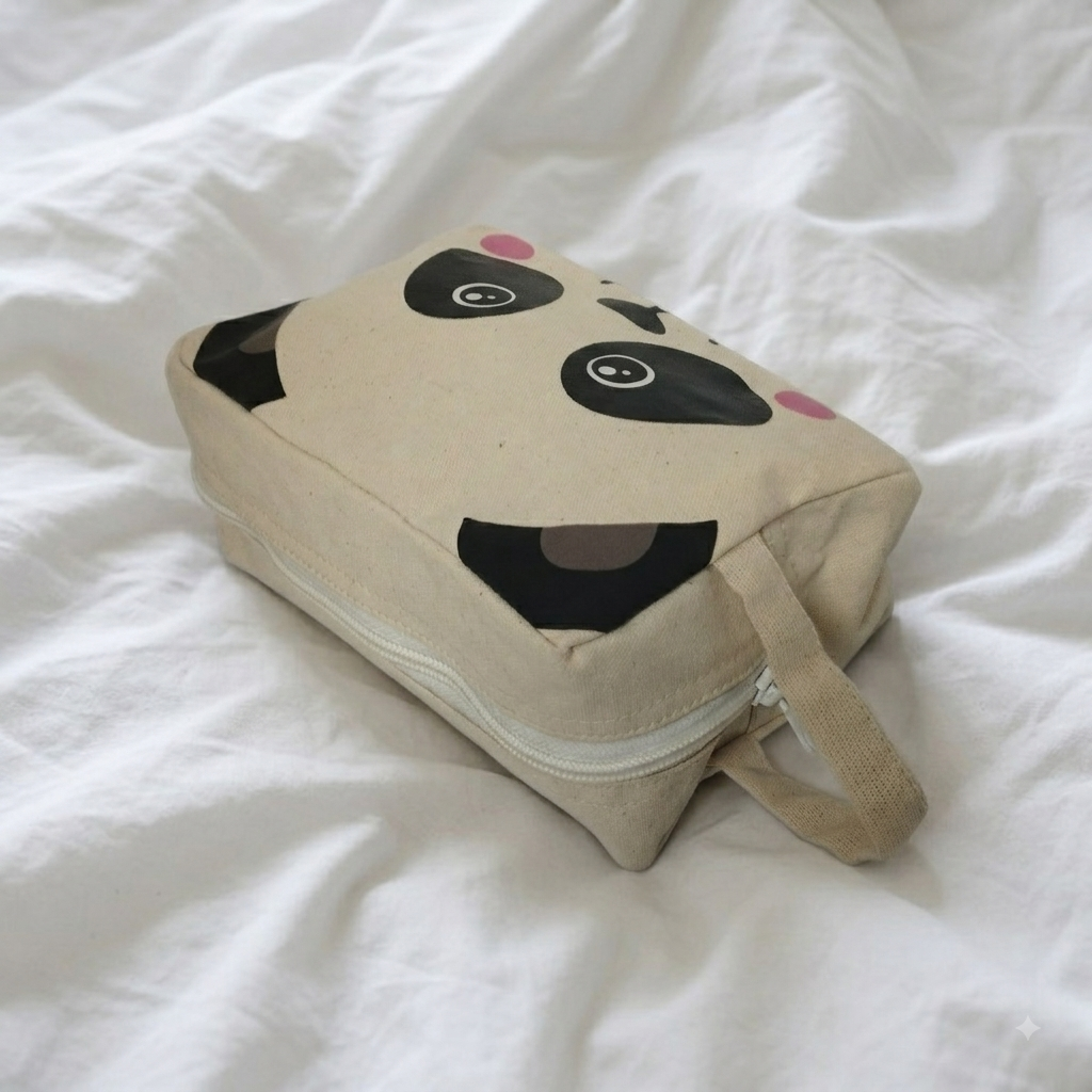 Panda Cosmetic Make Up Pouch side
