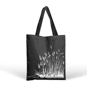 Wheat Pattern Black Tote Bag