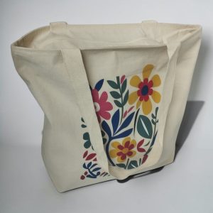 Pre Printed Flowers Tote Bag
